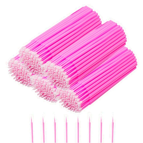 GoWorth 500Pcs Durable Micro Disposable Eyelash Extension Individual Applicators Mascara Brush for Make up and Clean and Compatible and Eyelash Dedicated