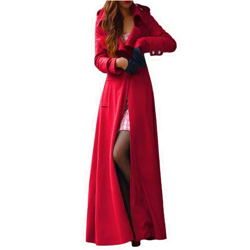 SERYU Womens Winter Lapel Slim Coat Trench Jacket Long Parka Overcoat Outwear