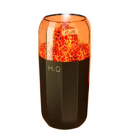 KISSWILL Mini Humidifier, 350ml Volcano USB Personal Desktop Humidifier for RV, Office, Bedroom etc. Auto Shut-Off, 2 Mist Modes, Super Quiet - Black