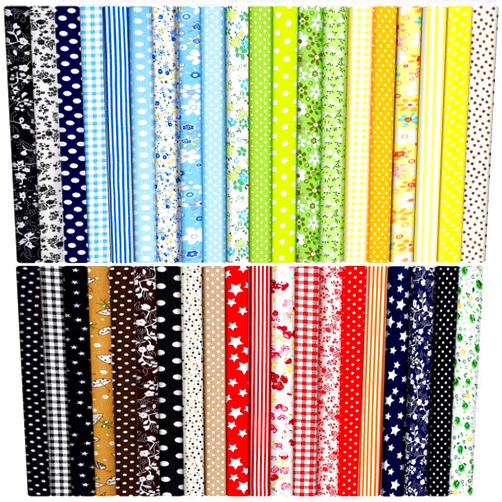 Tegeme 40 Pcs 10 x 10 Inches Cotton Fabric Bundle Squares Precut Fabric Squares Multi Color Floral Fat Squares Sheets for Kids DIY Craft Quilting Sewing (Simple Patterns)