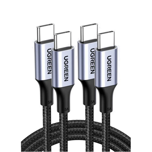 UGREEN USB C to USB C Cable, 100W 2-Pack USB C Charger Cable for iPhone 16/16 Plus/16 Pro/16 Pro Max/15, MacBook Pro, iPad Pro, Dell XPS, Samsung Galaxy S24/S23/S22 Ultra, Switch, Pixel, 3.3FT Black