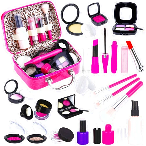 Tepsmigo Pretend Makeup Kit for Girls, Kids Pretend Play Makeup Set - with Cosmetic Bag for Birthday Christmas, Toy Makeup Set for Toddler, Little Girls Age 3+(Not Real Makeup)