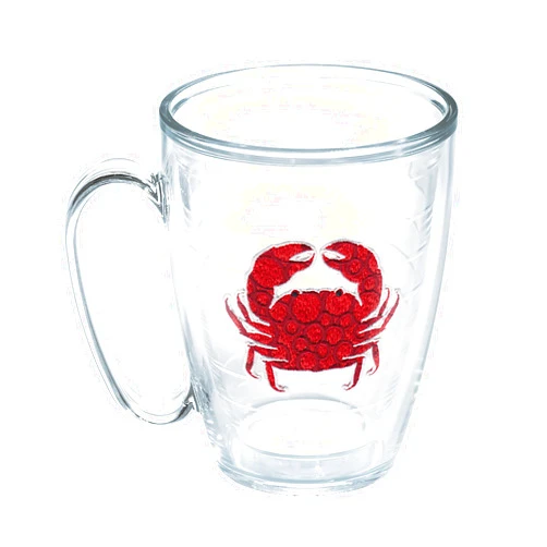 Tervis Red Crab Dots Made in USA Double Walled Insulated Tumbler Cup Keeps Drinks Cold & Hot, 16oz Mug, No Lid