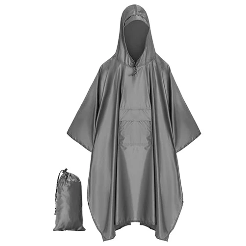 salamra Hooded Rain Poncho Waterproof Raincoat Jacket for Men/Women/Adults with Pocket
