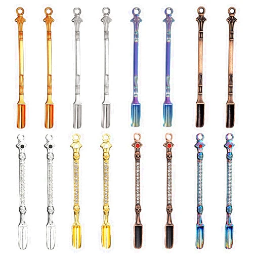 YFXJC 16pcs Mini Spoons - Mini Shovel Medicine Spoon, Mini Spoon Metal Medicine Spoon Shovel Mini Pendant Spoon, Mini Shovel Spoons for Measuring Spices, Herbs, Powder, Coffee, Sugar