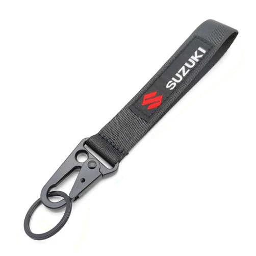 MELD 1pcs Embroidered Keychain Tag Key Ring for Suzuki Car Auto Accessories Motorcycles Bike Biker Key Chain Accessories Black