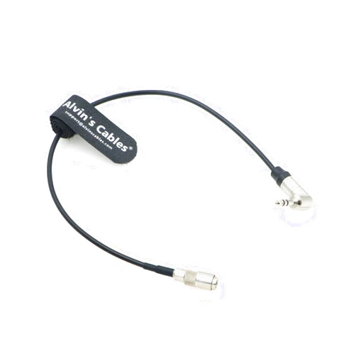 Alvin's Cables Tentacle Sync Ultra-Thin Timecode Cable 3.5mm TRS Right Angle to DIN 1.0/2.3 for Canon EOS R5C 30cm|12inches
