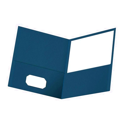 Oxford Twin-Pocket Folders, Textured Paper, Letter Size, Dark Blue, Holds 100 Sheets, Box of 25 (57538EE)