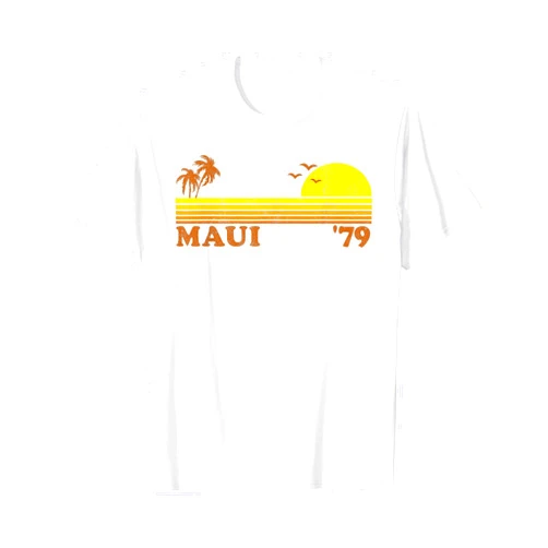 Retro Beach Vacation Summer Quotes Shirts & Gifts Vintage Maui Hawaii Retro Beach Surfing 70s Surf Summer Gift T-Shirt