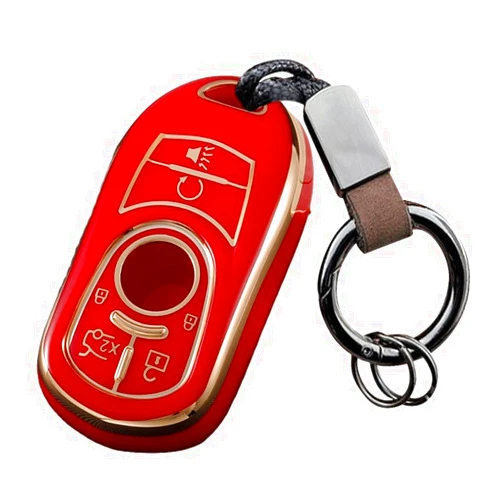 Metaxas Key Fob Cover Compatible with Buick Enclave Lacrosse Verano Encore Envision Regal Cascada GL8 key case 6 buttons