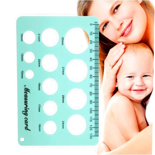 Qmisify Silicone Nipple Measuring Ruler, Nipple Rulers for Flange Sizing Measurement, Soft Silicone Flange Sizer for Nipples for New Mothers and Breast Pump Sizing