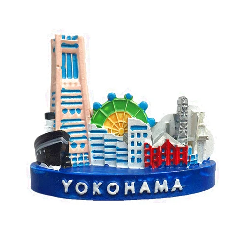 MUYU Magnet Yokohama Honshu Island Japan 3D Fridge Magnet Travel Souvenir Gift Home Kitchen Decoration Magnetic Sticker Japan Refrigerator Magnet Collection
