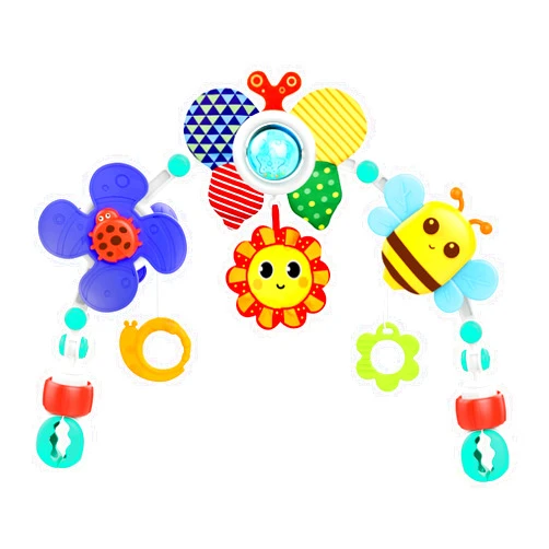 UTOPLIKEY Baby Activity Arch Toy for Stroller, Bassinets and Car Seat, Crib Toys Bar Hanging Attachment, Sensory Development Toys with Rattles