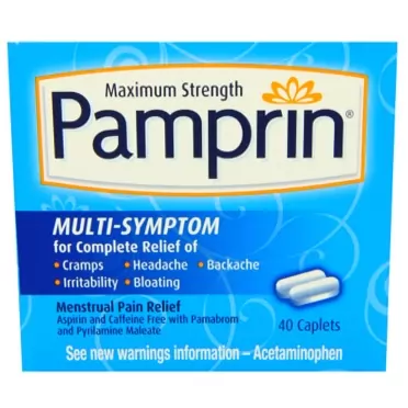 Pamprin Maximum Strength Multi-Symptom Menstrual Relief Tablets, 40-Count Boxes (Pack of 3)