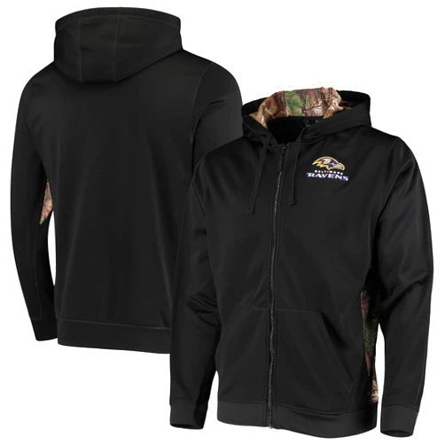 dunbrooke Men's Black/Realtree Camo Tampa Bay Buccaneers Decoy Tech Fleece Full-Zip Jacket
