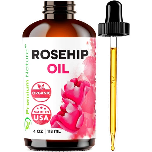Premium Nature Rosehip Oil For Face Oil for Women, Rosehip Seed Oil Pure Cold Pressed Unrefined Oil For Hair and Nails Skin Care Moisturizer, Rose Hips Face Oils and Serums 4oz