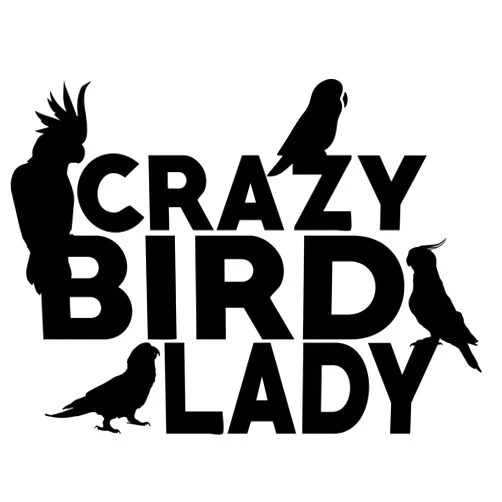 TGS Topshop Crazy Bird Lady Decal Window Bumper Sticker Cockatoo Cockatiel Parrot Conure Car Stickers 15cm