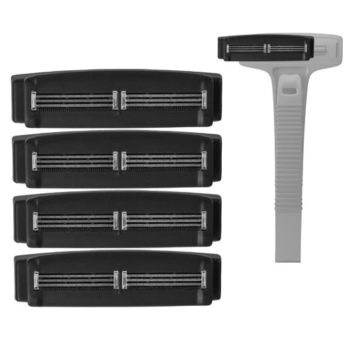 Bearback Shaving Cartridge Replacement Pack: Set of 4 Stainless Steel Triple Blade Pivoting Shave Catridges. Fits Original Bearback Handle. American Small Business