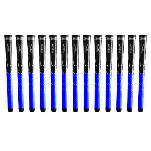 Winn Dri-Tac Midsize (+1/16 Inch) Black/Blue 13 Piece Golf Grip Bundle (