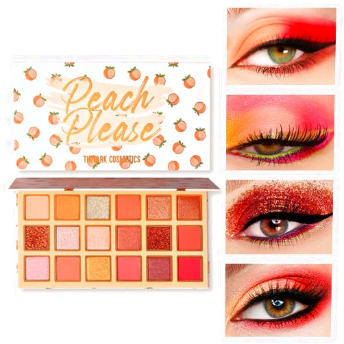 Tintark Peach Please 18 Colour Eyeshadow Palette for Beauty - Eyeshadow Cosmetics with Matte Metallic Sparkle Shimmer Pink & Highlighter Eye Makeup for Girls & Powder Eye Shadow Pallet