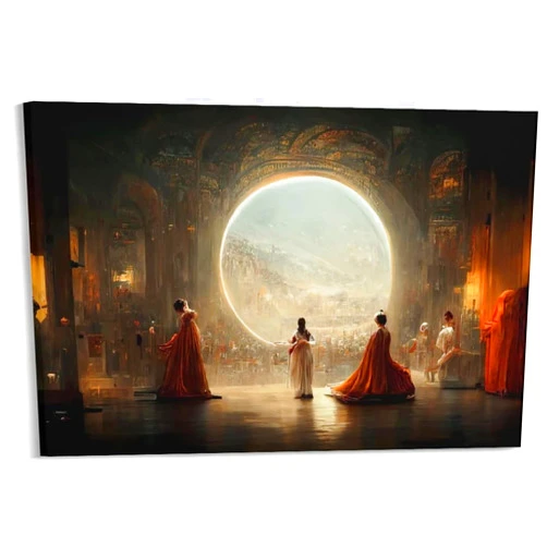 CHENXIANGXIA Theatre D'opera Spatial Poster AI Art Wallpaper AI Generated Art Poster Picture Print Canvas Poster Wall Paint Art Posters Decor Modern Home Artworks Gift Idea (20x30Frame)