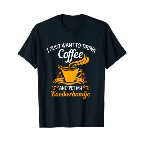 Coffeedog18 Drink coffee pet my Kooikerhondje fun gift T-Shirt