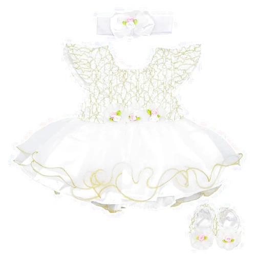 OYESY Reborn Baby Dolls Clothes 20 inch Outfit Accessories Princess Dress 5pcs Set for 17-23 Inch Reborn Doll Newborn Girl&Boy Clothing Set【Super Cute White Dress 5pcs Set 】