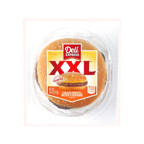 Deli Express XX Large Charbroiled with Cheese Sandwich - 6 per case.