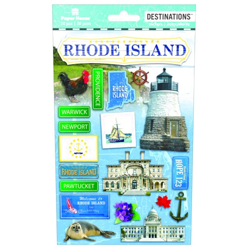 Paper House Productions Travel Rhode Island 2D Stickers, 3-Pack