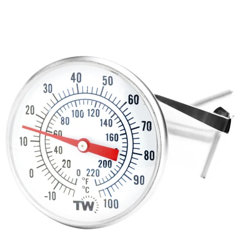 Thermometer World Milk Thermometer for Steaming Milk - Pot Thermometer for Yogurt, Coffee and Cheese Making Supplies with Clip Espresso Machine Accessories Bar Coffee Thermometer for Frothing Milk 165mm Probe