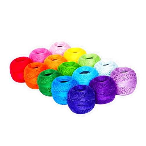 LE PAON Soft 1500Y 15 Pearl Balls Cardinal Size 8 Rainbow Colors for Crochet Hardanger Cross Stitch Needlepoint Hand Embroidery