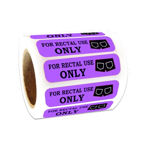 JianDay 1.5In x 3/8In Purple for Rectal Use Only Stickers Waterproof - 500 Funny Gags for Adults - Prank Stickers Funny Joke Removable Labels (Purple)