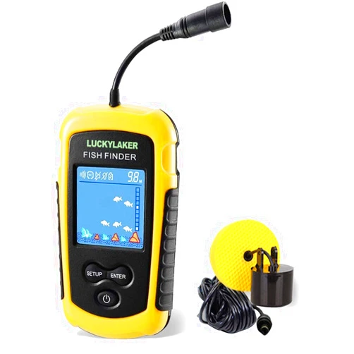 LUCKYLAKER Kayak Handheld Fish Finder Fishing Boat Depth Fishing Finder Display Sonar Fish Finder Portable LCD Boat Canoe