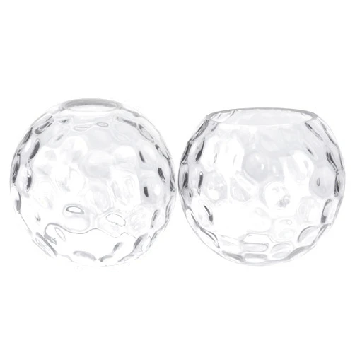 Rivqahra 2 Pack Clear Hammered Glass Globe Shade Replacement Globe & Cover for Lighting Fixture, 5.9