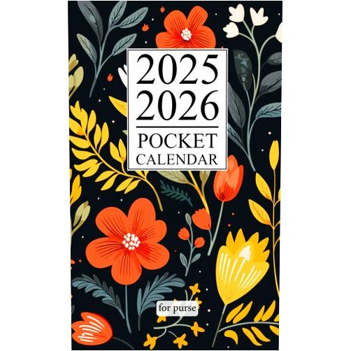 BWB Planners Pocket Calendar 2025-2026 for Purse: Small 2-Year Monthly planner from January 2025 to December 2026 | Floral Cover