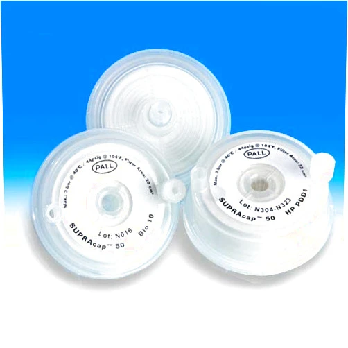 Pall SC050P100 Supracap 50 Depth Filter Capsule with Single-Layer Media Grade K100P (1-3 µm Retention Rating) and luer-Lock Connections