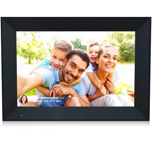 Anna Bella Digital Photo Frame 10.1 Inch WiFi Digital Picture Frame IPS HD Touch Screen Smart Cloud Photo Frame with 32GB Storage, Auto-Rotate, Easy Setup to Share Photos or Videos Remotely via AiMOR APP (Black)