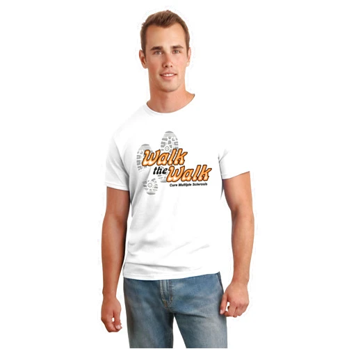 Art2Shirt Walk The Walk Multiple Sclerosis (MS) Awareness T-Shirt- Medium,White