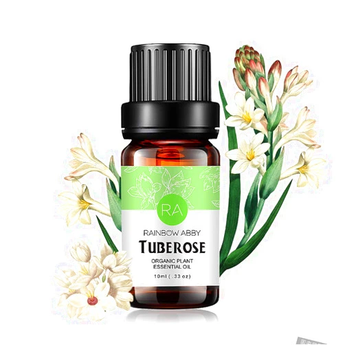 RAINBOW ABBY Tuberose Essential Oil 100% Pure Oganic Plant Natrual Flower Essential Oil for Diffuser Message Skin Care - 10ML
