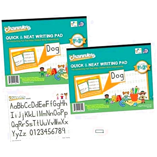 Channie's Visual Handwriting Workbooks 2 Pak! for 1st - 3rd grades 80 pages 8 x 11.5 Quick Improvement with visual guidance.
