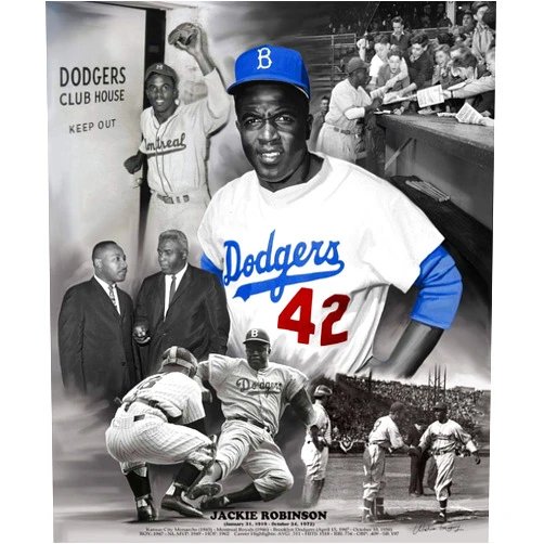 Wishum Gregory Art Wishum Gregory, Jackie Robinson, Wall Art Print Poster, Paper Size 20