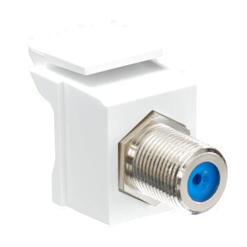 Leviton 41084-FWF QuickPort F-Type Adapter, Nickel-Plated, White