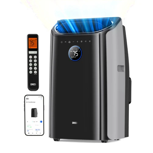 Dreo Portable Air Conditioners, 12,000 BTU Air Conditioner for Bedroom with Drainage-free Cooling, 46dB Quiet, APP/Voice/Remote, 24h Timer with Fan & Dehumidifier, Smart AC Unit for Room Indoors