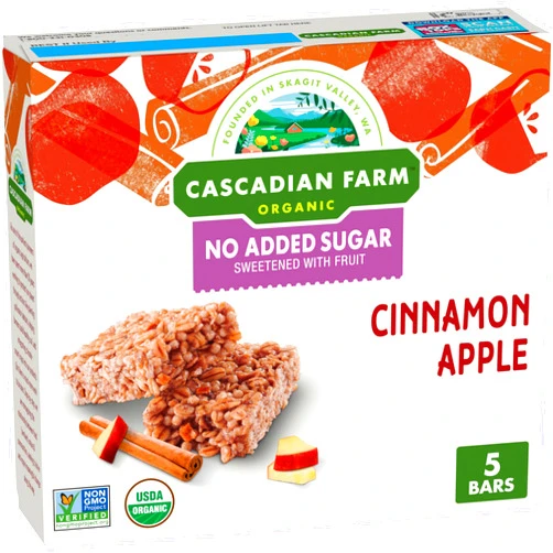 Cascadian Farm Organic, Cinnamon Apple Chewy Granola Bars, 6 oz, 5 ct