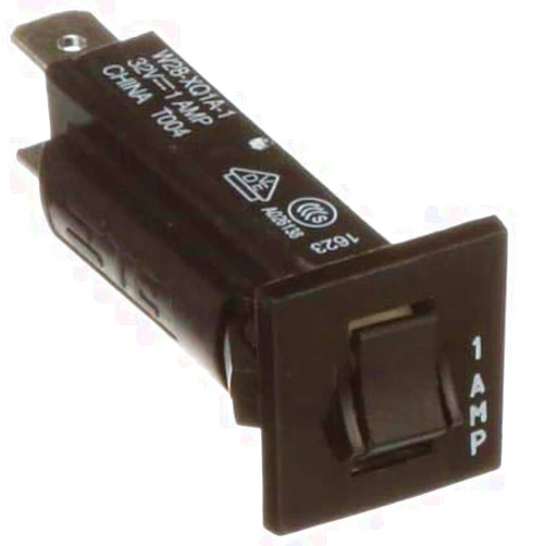 TE Connectivity W28-XQ1A-1 Circuit Breaker Therm Push Cur-Rtg 1A Snap-in Front Panel 1 Pole W28-XQ1A-1