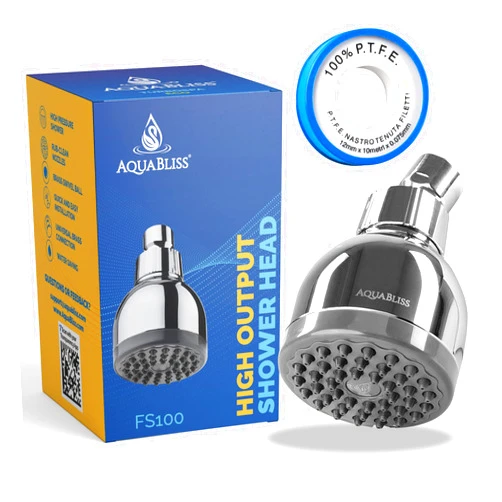 AquaBliss TurboSpa 3 Inch High Pressure Shower Head w/Flow Restrictor Melts Stress into Bliss at Full Power. 42 Nozzle Wide Spray High Flow Showerhead Drenches You Fast, No Dry Spots Guaranteed