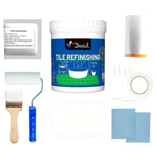 DWIL Tub Refinishing Kit, Tub & Tile Refinishing Kit with Tools, Sink Paint, Water Based & Low Odor, Easy to Use Bathtub Paint for Bathroom & Kitchen, Semi-Gloss Vanilla White, 25-30sq.ft