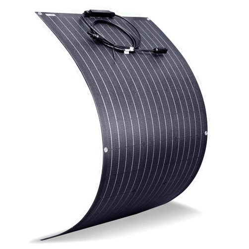 AUECOOR ETFE Monocrystalline Flexible Solar Panel 100W 12V Off-Grid for RV Boat Cabin Van Car Uneven Surfaces Bendable