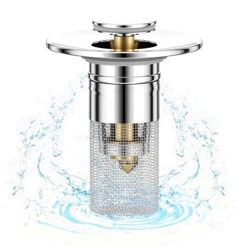 JIANMIAN Bathroom Sink Drain Stopper for US Universal Replacement, Pop Up Drain for Bathroom Sink with Stainless Steel Filter Basket Hair Catcher, Sink Drain Strainer for 1.1-1.45 Inch