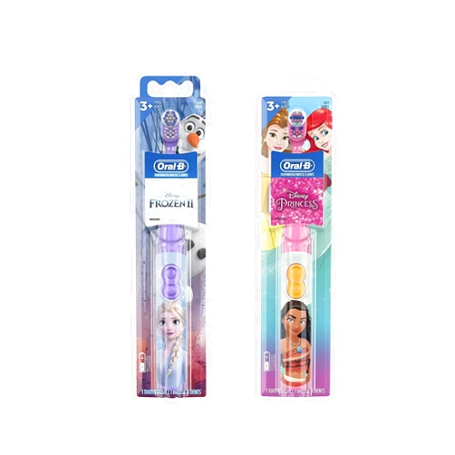 Oral-B Pro-Health Jr. Battery Powered Kid's Toothbrush Featuring Disney's Frozen, Soft, 1 ct & Disney Princess Power Kid's Toothbrush 1 Count Characters May Vary